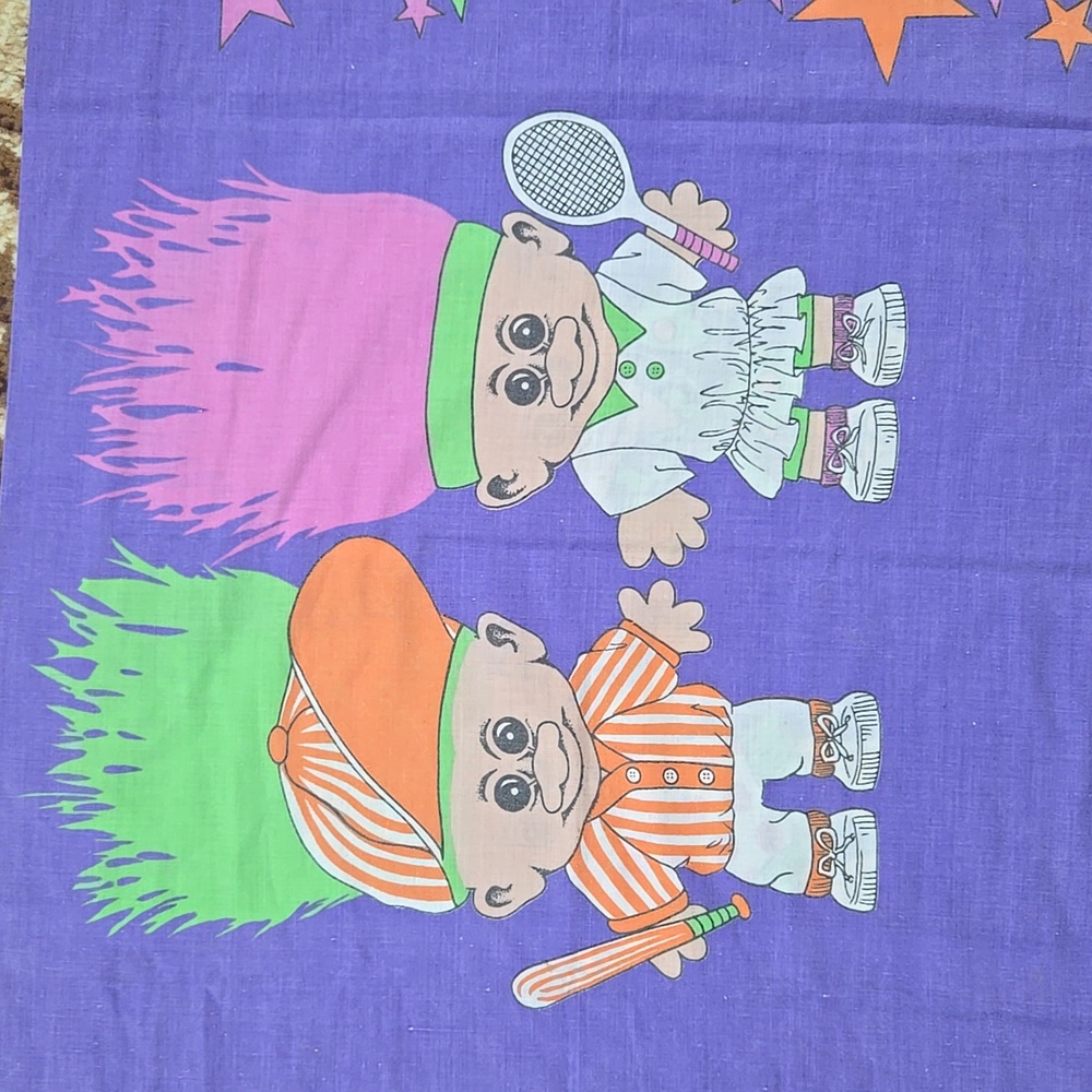Treasure Troll Doll Pillowcase Bedding 90s 1990 Vintage Retro Summer Cartoon - Picture 4 of 7